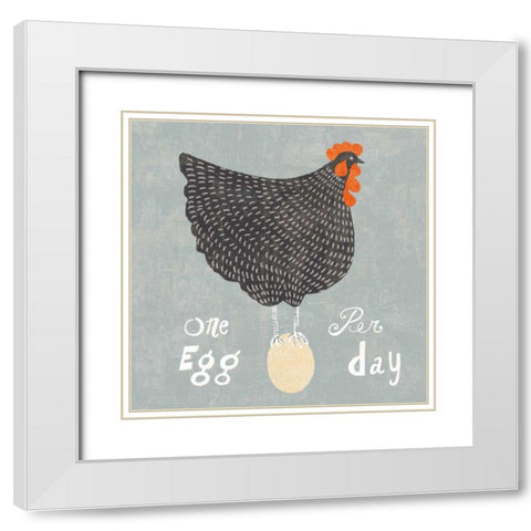 Fresh Eggs I White Modern Wood Framed Art Print with Double Matting by Schlabach, Sue