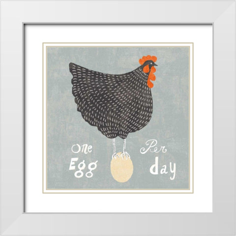 Fresh Eggs I White Modern Wood Framed Art Print with Double Matting by Schlabach, Sue