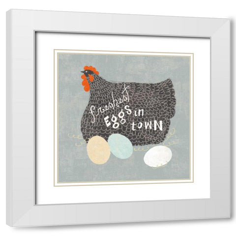 Fresh Eggs II White Modern Wood Framed Art Print with Double Matting by Schlabach, Sue