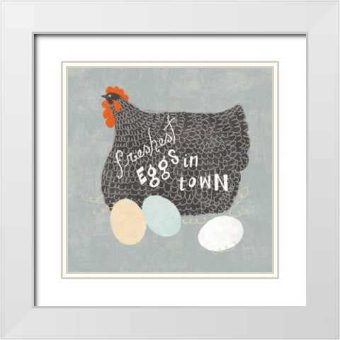 Fresh Eggs II White Modern Wood Framed Art Print with Double Matting by Schlabach, Sue