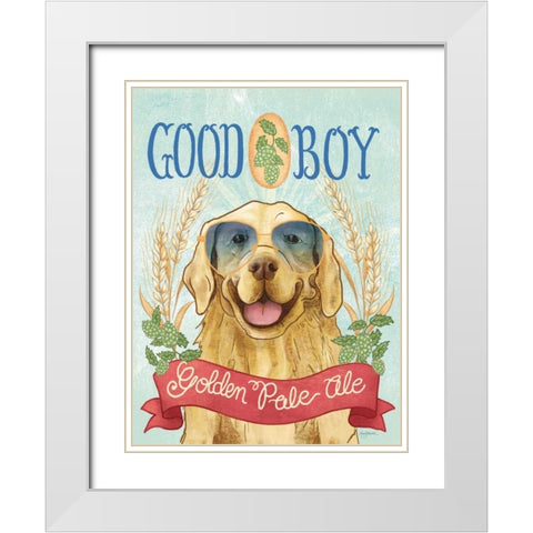 Beer Dogs II White Modern Wood Framed Art Print with Double Matting by Urban, Mary