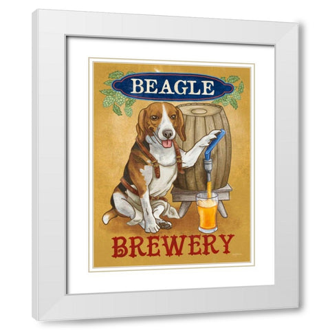 Beer Dogs IV White Modern Wood Framed Art Print with Double Matting by Urban, Mary