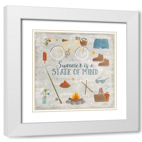 Summer Sunshine I White Modern Wood Framed Art Print with Double Matting by Marshall, Laura