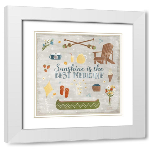 Summer Sunshine II White Modern Wood Framed Art Print with Double Matting by Marshall, Laura