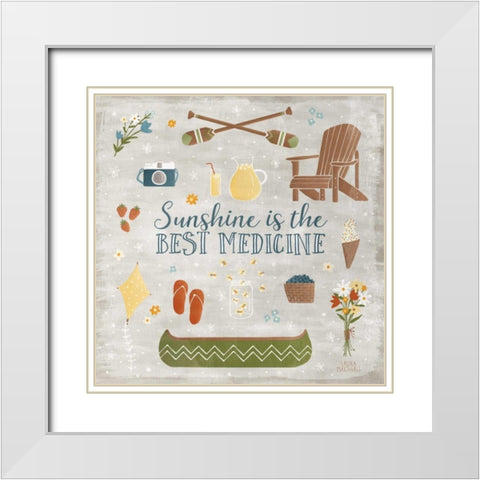Summer Sunshine II White Modern Wood Framed Art Print with Double Matting by Marshall, Laura