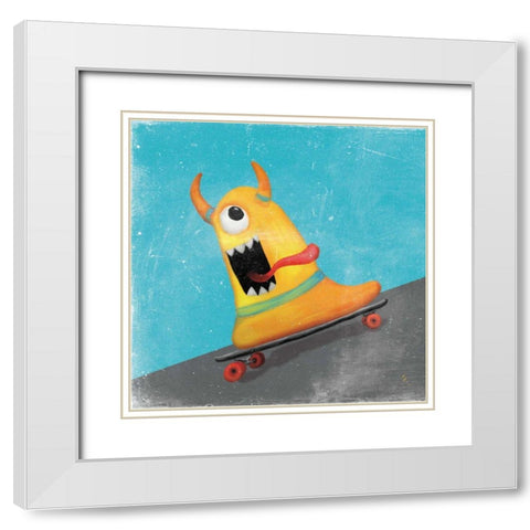 Xtreme Monsters IV White Modern Wood Framed Art Print with Double Matting by Adams, Sarah