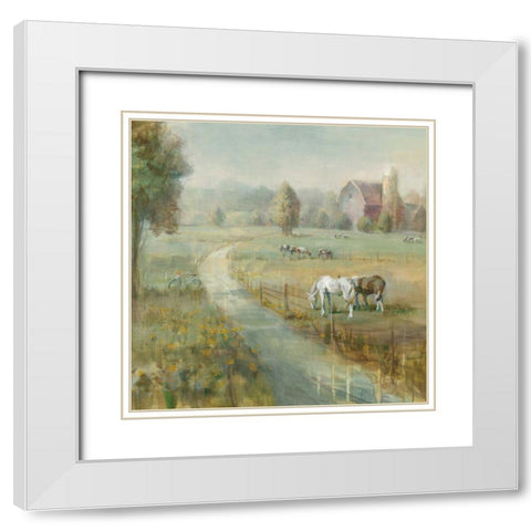 Tranquil Farm Crop White Modern Wood Framed Art Print with Double Matting by Nai, Danhui
