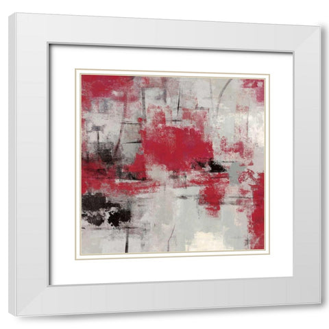 Stone Gardens III Red White Modern Wood Framed Art Print with Double Matting by Vassileva, Silvia