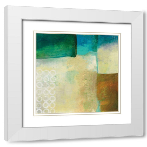 Circles III no Red White Modern Wood Framed Art Print with Double Matting by Davies, Jane