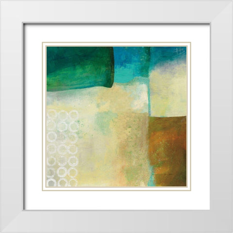 Circles III no Red White Modern Wood Framed Art Print with Double Matting by Davies, Jane