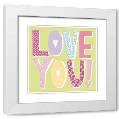 Words of Love II White Modern Wood Framed Art Print with Double Matting by Hershey, Moira