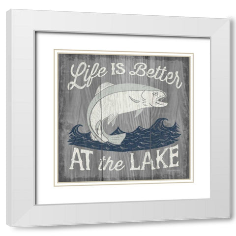 Up North V White Modern Wood Framed Art Print with Double Matting by Marshall, Laura