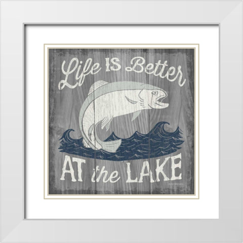 Up North V White Modern Wood Framed Art Print with Double Matting by Marshall, Laura