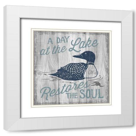 Up North VI White Modern Wood Framed Art Print with Double Matting by Marshall, Laura