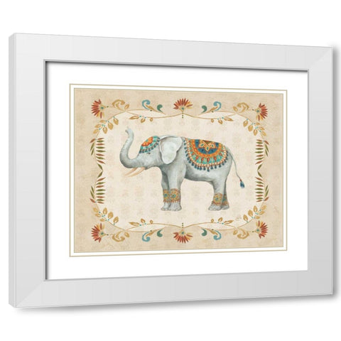 Elephant Walk III White Modern Wood Framed Art Print with Double Matting by Brissonnet, Daphne