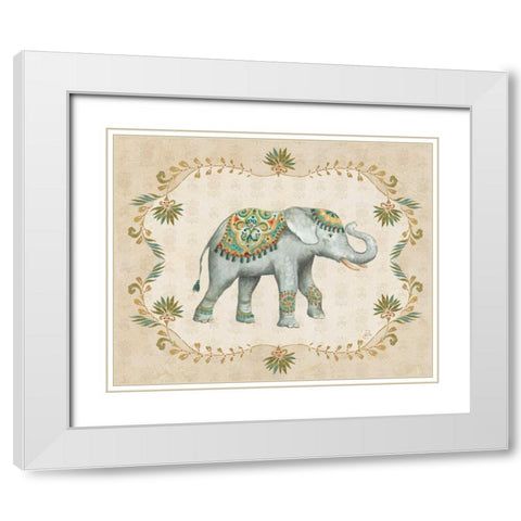 Elephant Walk IV White Modern Wood Framed Art Print with Double Matting by Brissonnet, Daphne