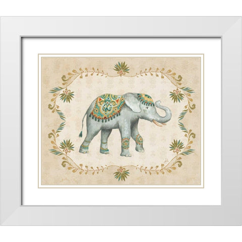 Elephant Walk IV White Modern Wood Framed Art Print with Double Matting by Brissonnet, Daphne