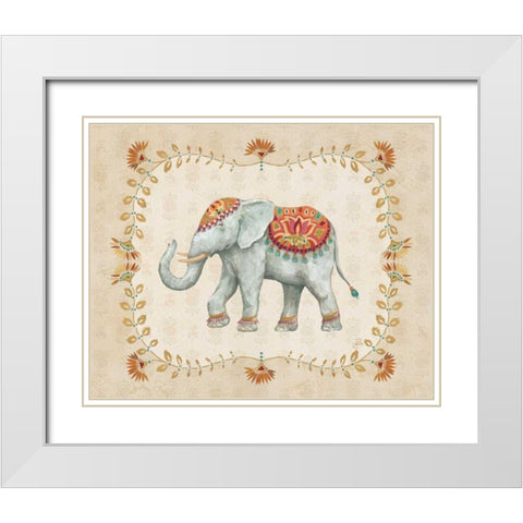 Elephant Walk V White Modern Wood Framed Art Print with Double Matting by Brissonnet, Daphne