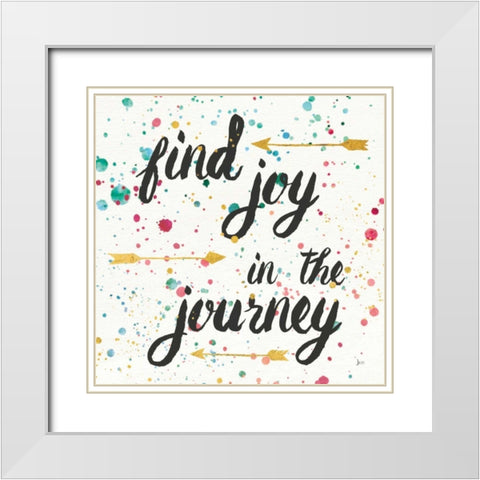 Think Happy I White Modern Wood Framed Art Print with Double Matting by Aiken, Jess