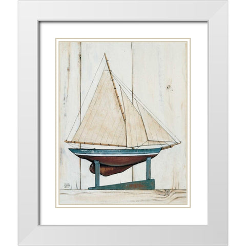 Racer I White Modern Wood Framed Art Print with Double Matting by Brown, David Carter