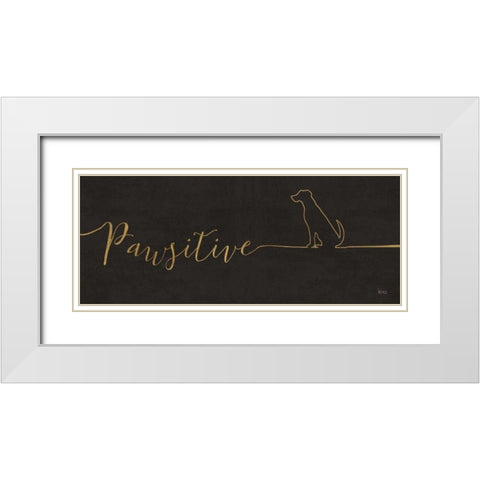 Underlined Dogs I Black White Modern Wood Framed Art Print with Double Matting by Charron, Veronique