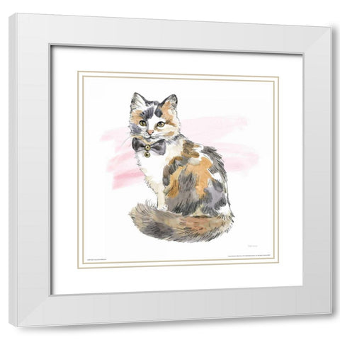Fancy Cats II Watercolor White Modern Wood Framed Art Print with Double Matting by Grove, Beth