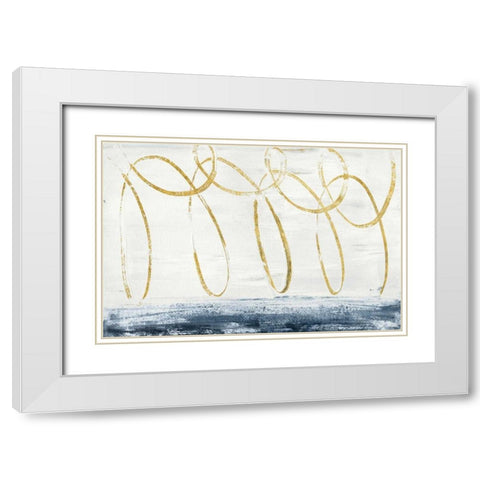 City Beach Crop Gold White Modern Wood Framed Art Print with Double Matting by Rhue, Piper