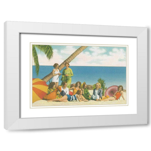 Beauty and the Beach Bright White Modern Wood Framed Art Print with Double Matting by Wild Apple Portfolio