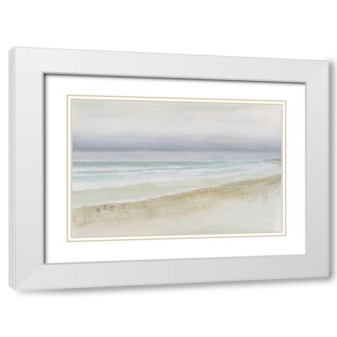 Serene Seaside White Modern Wood Framed Art Print with Double Matting by Wiens, James