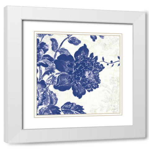 Toile Roses IV White Modern Wood Framed Art Print with Double Matting by Schlabach, Sue