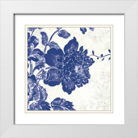 Toile Roses IV White Modern Wood Framed Art Print with Double Matting by Schlabach, Sue