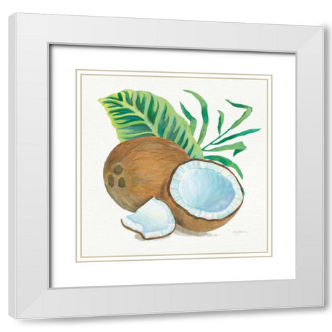 Coconut Palm II White Modern Wood Framed Art Print with Double Matting by Urban, Mary