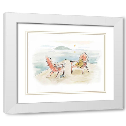 Lakeside Days I White Modern Wood Framed Art Print with Double Matting by Schlabach, Sue