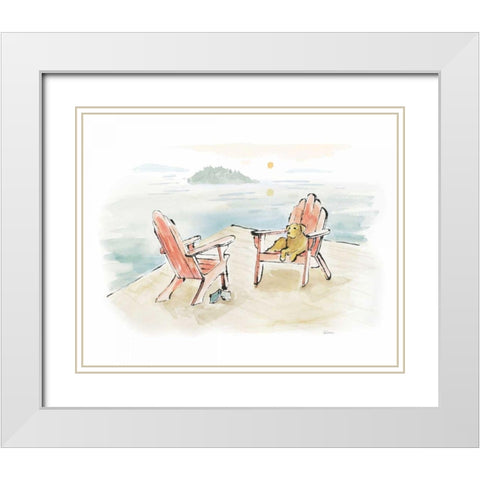 Lakeside Days I White Modern Wood Framed Art Print with Double Matting by Schlabach, Sue