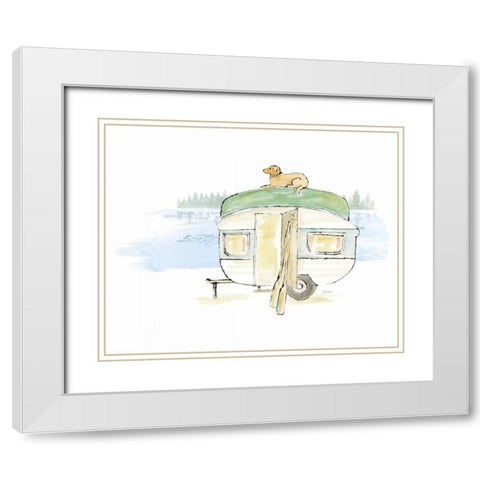 Lakeside Days II White Modern Wood Framed Art Print with Double Matting by Schlabach, Sue