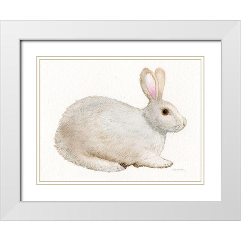 Spring Bunny IV White White Modern Wood Framed Art Print with Double Matting by McKenna, Kathleen Parr