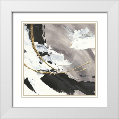 Gilded Arcs I White Modern Wood Framed Art Print with Double Matting by Paschke, Chris