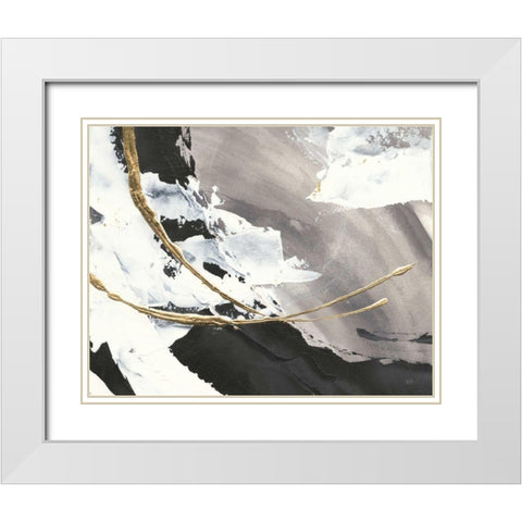 Gilded Arcs I Crop White Modern Wood Framed Art Print with Double Matting by Paschke, Chris