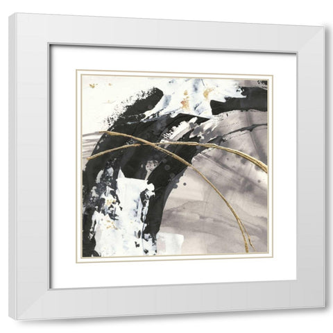 Gilded Arcs II White Modern Wood Framed Art Print with Double Matting by Paschke, Chris