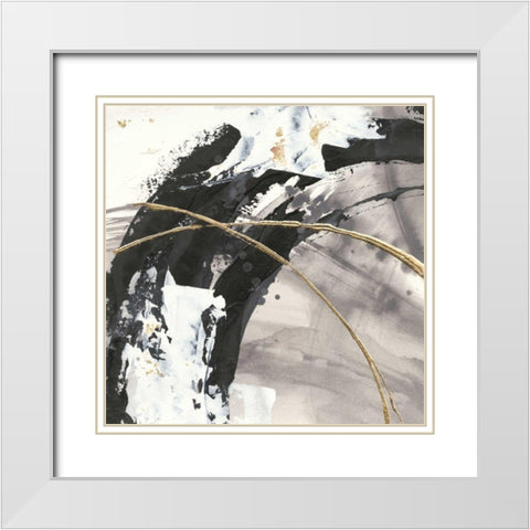 Gilded Arcs II White Modern Wood Framed Art Print with Double Matting by Paschke, Chris
