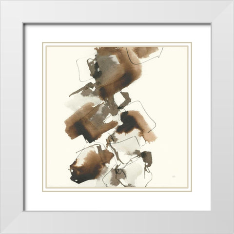 Stacked II White Modern Wood Framed Art Print with Double Matting by Paschke, Chris