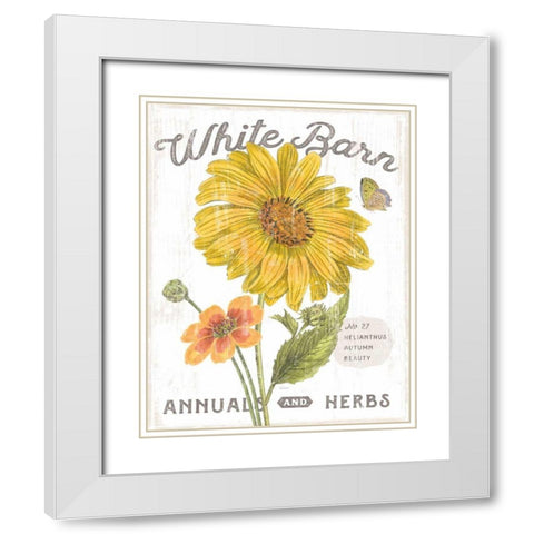 White Barn Flowers I White Modern Wood Framed Art Print with Double Matting by Schlabach, Sue