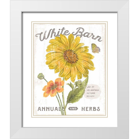 White Barn Flowers I White Modern Wood Framed Art Print with Double Matting by Schlabach, Sue