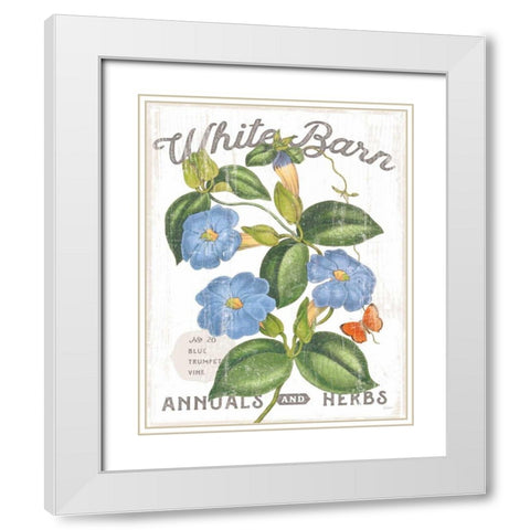 White Barn Flowers II White Modern Wood Framed Art Print with Double Matting by Schlabach, Sue