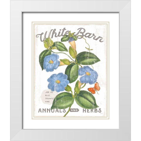 White Barn Flowers II White Modern Wood Framed Art Print with Double Matting by Schlabach, Sue