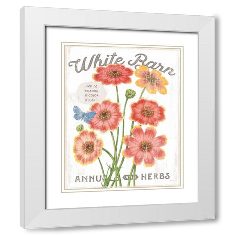 White Barn Flowers III White Modern Wood Framed Art Print with Double Matting by Schlabach, Sue