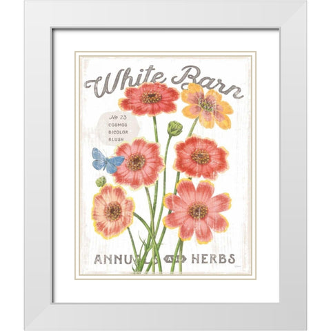 White Barn Flowers III White Modern Wood Framed Art Print with Double Matting by Schlabach, Sue