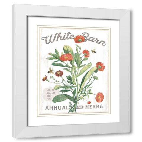 White Barn Flowers IV White Modern Wood Framed Art Print with Double Matting by Schlabach, Sue