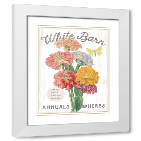 White Barn Flowers V White Modern Wood Framed Art Print with Double Matting by Schlabach, Sue