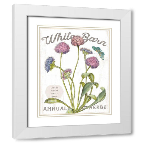 White Barn Flowers VI White Modern Wood Framed Art Print with Double Matting by Schlabach, Sue